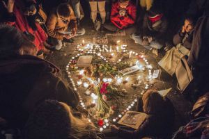 Tribute to Charlie Hebdo victims at Place de la RÈpublique - Paris